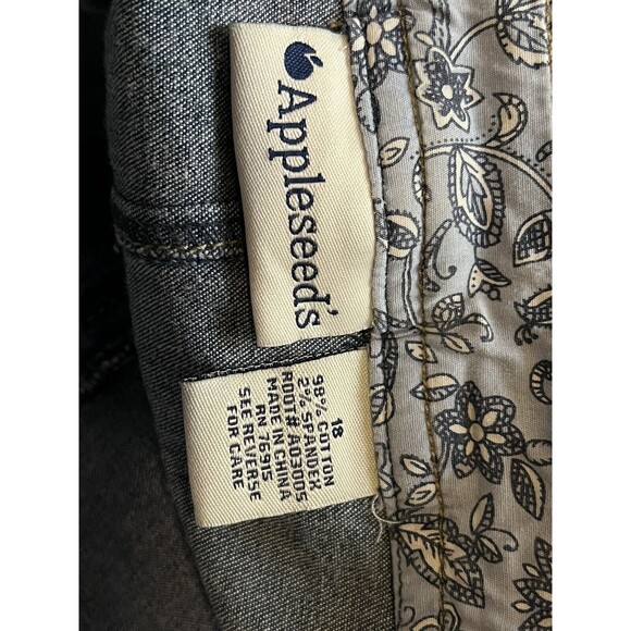 Appleseed’s Denim Skirt Size 18 Front & Back Pockets Belt Loops Button Zip - Picture 9 of 9